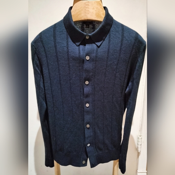🆕SOLD🔥 Todd Snyder Navy Blue Long Sleeve Sweater Polo - Picture 2 of 8